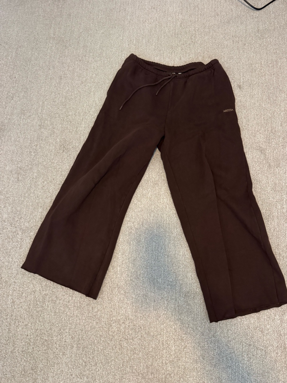 Aritzia Mocha Brown Mega Wide-Leg Sweatpants